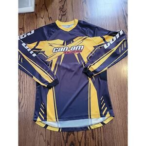 Can AM Team Motocross Racing Jersey Mens Size Small Yellow Black Shirt